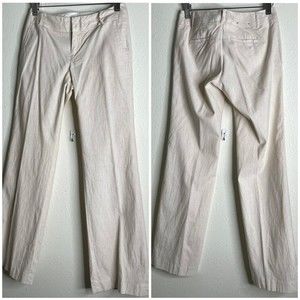 Banana Republic Factory Linen wide leg dress pants striped Beige Size00p